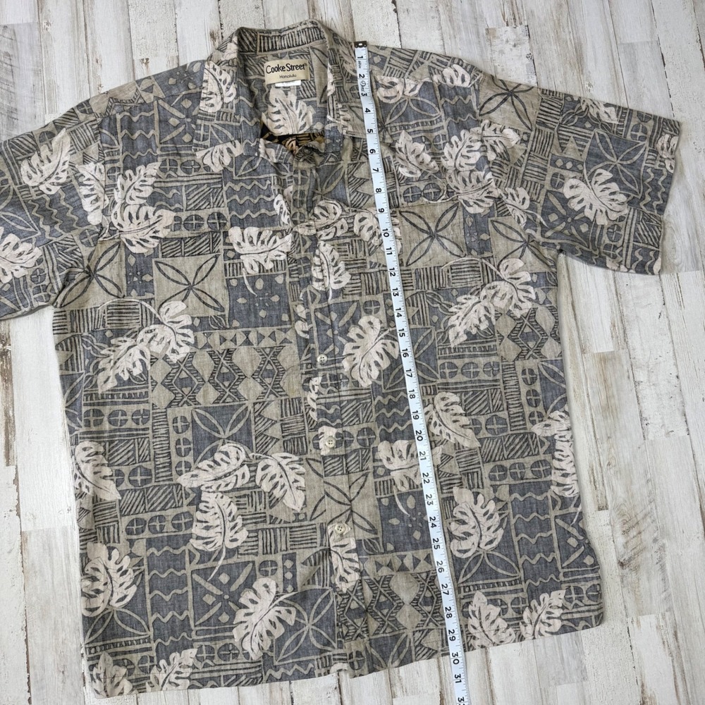 Cooke‎ Street Honolulu Mens  L Hawaiian Shirt Aloha Tropical Leaf Pattern - Picture 6 of 8